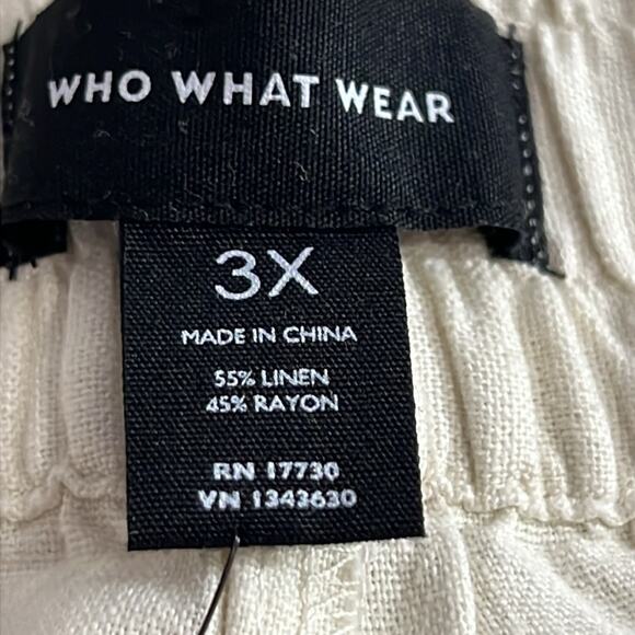 NWT who what wear cream natural waist trousers size 3X - Picture 3 of 6